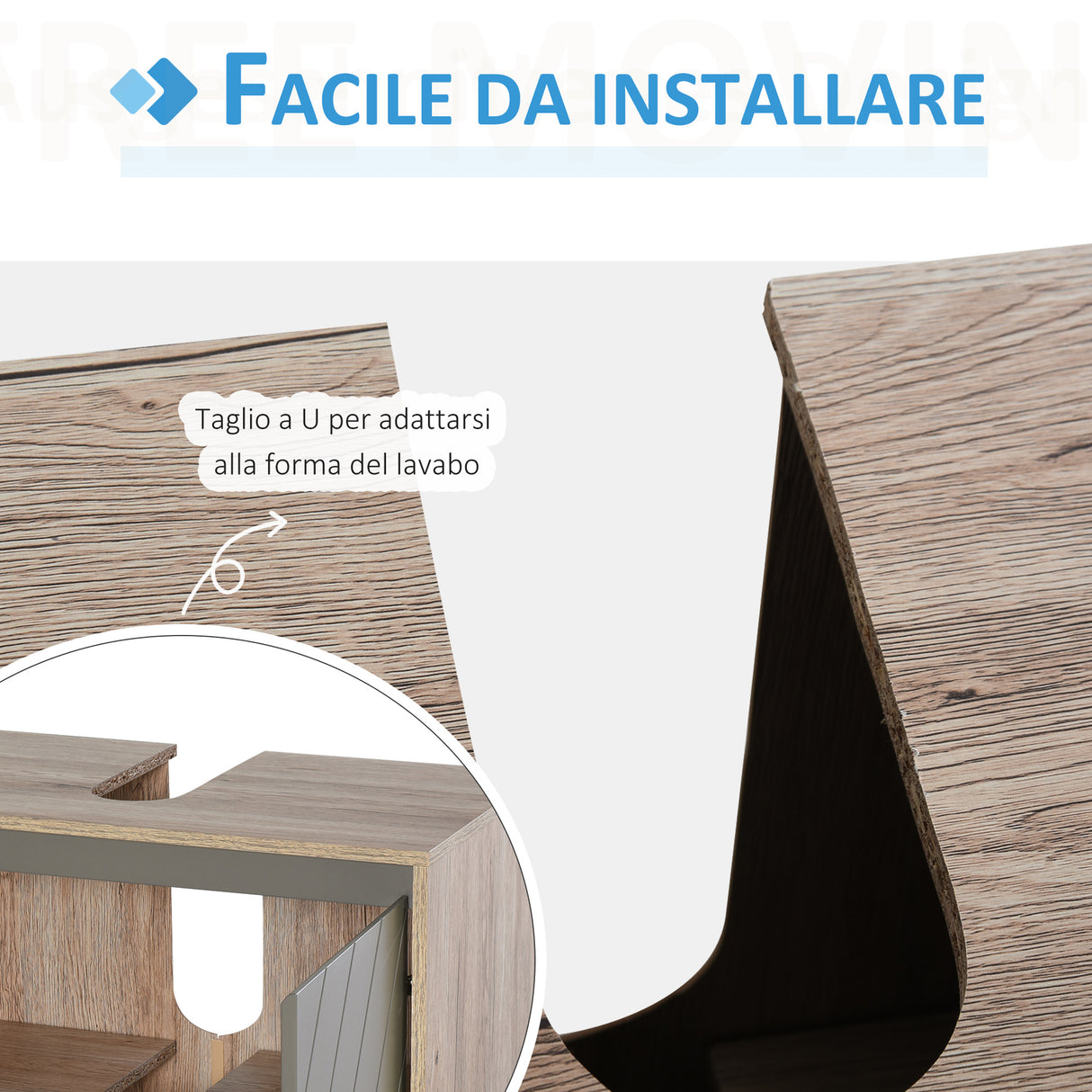easycomfort easycomfort armadietto sottolavabo in mdf con ritaglio per lavandino con 2 ante e 2 mensole regolabili 60 x 30 x 60 cm ean 8054111847827