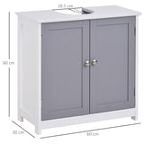 easycomfort easycomfort mobile sotto lavabo bagno con taglio a u armadietto 2 ante con mensola regolabile in mdf 60x30x60cm bianco grigio