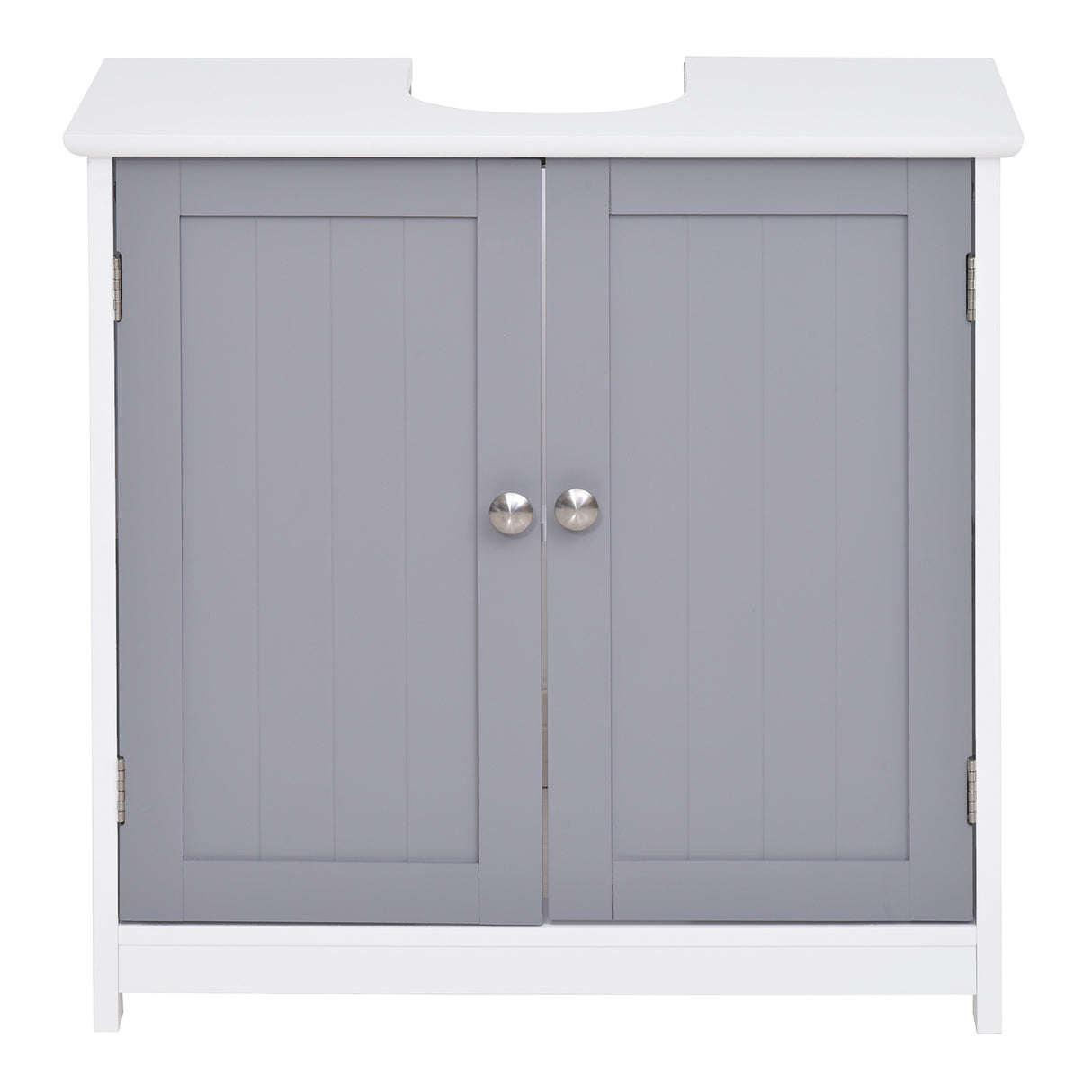 easycomfort easycomfort mobile sotto lavabo bagno con taglio a u armadietto 2 ante con mensola regolabile in mdf 60x30x60cm bianco grigio