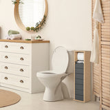 easycomfort easycomfort mobiletto a colonna per il bagno bambu e legno grigio 18 x 18 x 75cm ean 8054111841115