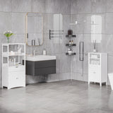 easycomfort easycomfort mobile bagno con mensole regolabili e armadietto 2 ante in legno bianco 50x30x93cm