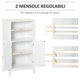 easycomfort easycomfort mobile bagno con mensole regolabili e armadietto 2 ante in legno bianco 50x30x93cm