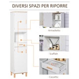 easycomfort easycomfort mobile salvaspazio bagno in legno bianco mobile a colonna con armadietti e cassetto 39x30x180cm ean 8054144139265