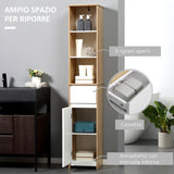easycomfort easycomfort scaffale bagno con ripiani salvaspazio in legno bianco