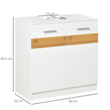 easycomfort easycomfort mobile sotto lavabo bagno mobiletto bagno sottolavandino con antine in legno 60x30x60.5cm bianco