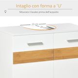 easycomfort easycomfort mobile sotto lavabo bagno mobiletto bagno sottolavandino con antine in legno 60x30x60.5cm bianco