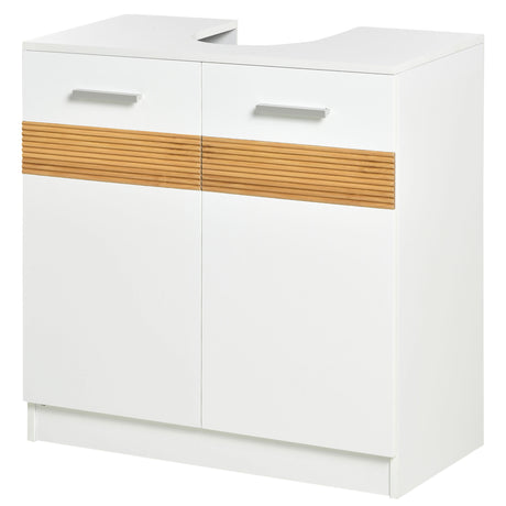 easycomfort easycomfort mobile sotto lavabo bagno mobiletto bagno sottolavandino con antine in legno 60x30x60.5cm bianco
