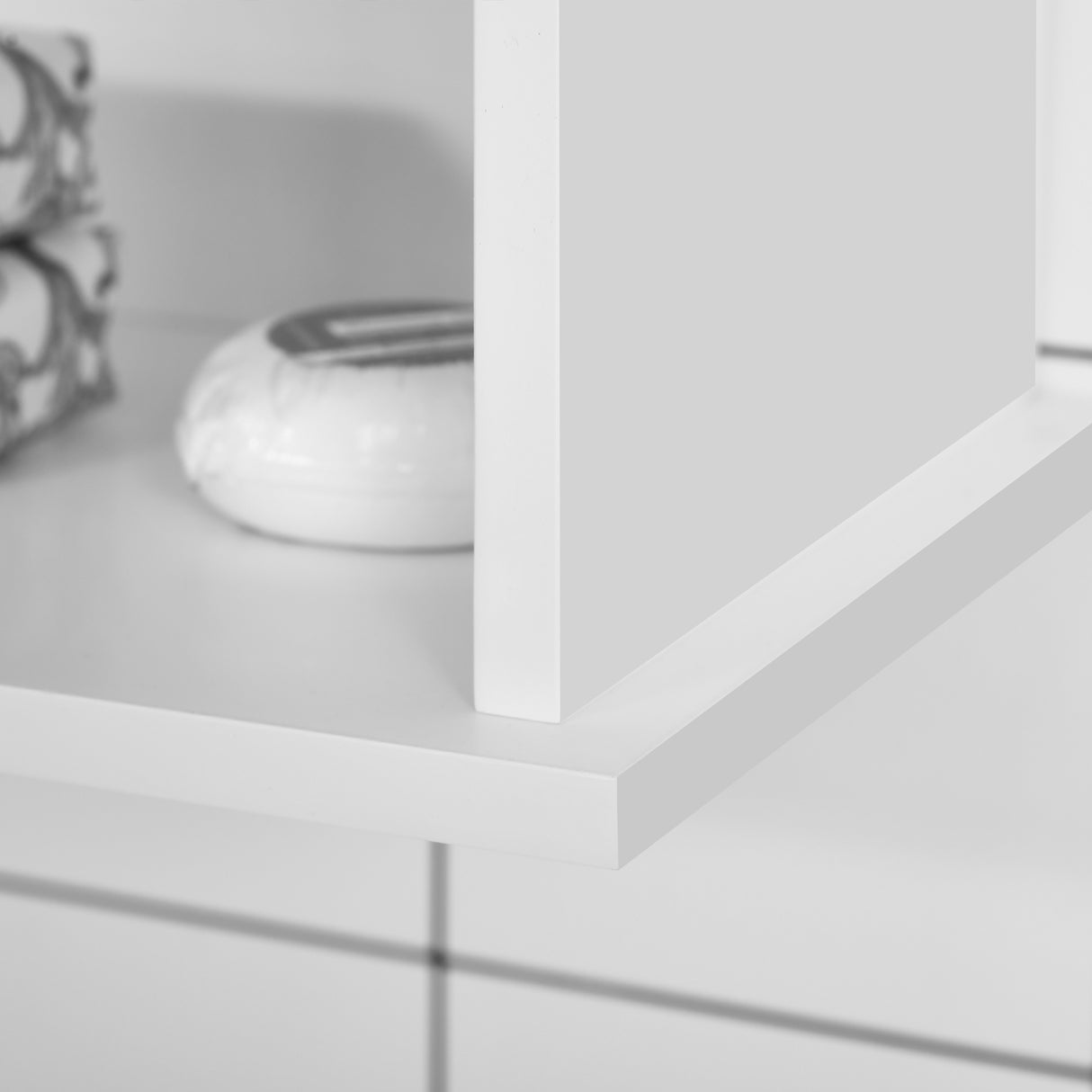 easycomfort easycomfort mobiletto da bagno a muro salvaspazio con armadietto e ripiano 60x20x70cm bianco