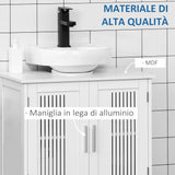 easycomfort easycomfort mobiletto da bagno sottolavabo a 2 ante in mdf salvaspazio con ripiani regolabili 60x30x60cm bianco