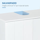 easycomfort easycomfort mobile sotto lavabo bagno a u con 2 ante e ripiano interno regolabile 60x30x60cm
