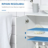 easycomfort easycomfort mobile sotto lavabo bagno a u con 2 ante e ripiano interno regolabile 60x30x60cm