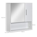 easycomfort easycomfort specchiera bagno in legno a 2 ante e ripiano aperto 54x15 2x55 3cm bianco