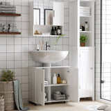 easycomfort easycomfort specchiera bagno in legno a 2 ante e ripiano aperto 54x15 2x55 3cm bianco