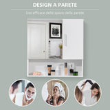 easycomfort easycomfort specchiera bagno in legno a 2 ante e ripiano aperto 54x15 2x55 3cm bianco