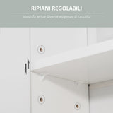 easycomfort easycomfort specchiera bagno in legno a 2 ante e ripiano aperto 54x15 2x55 3cm bianco