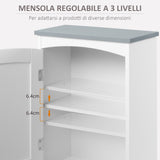 easycomfort easycomfort mobile pensile bagno a unanta con mensola regolabile 41x18 5x52cm bianco e grigio