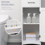 easycomfort easycomfort armadietto bagno con scaffale a 3 livelli 1 cassetto e 1 mobiletto 34x30x163cm