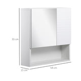 easycomfort easycomfort mobiletto bagno pensile con specchiera e ripiani regolabili 54x15x55cm bianco