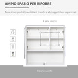 easycomfort easycomfort mobiletto bagno pensile con specchiera e ripiani regolabili 54x15x55cm bianco