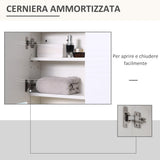 easycomfort easycomfort mobiletto bagno pensile con specchiera e ripiani regolabili 54x15x55cm bianco
