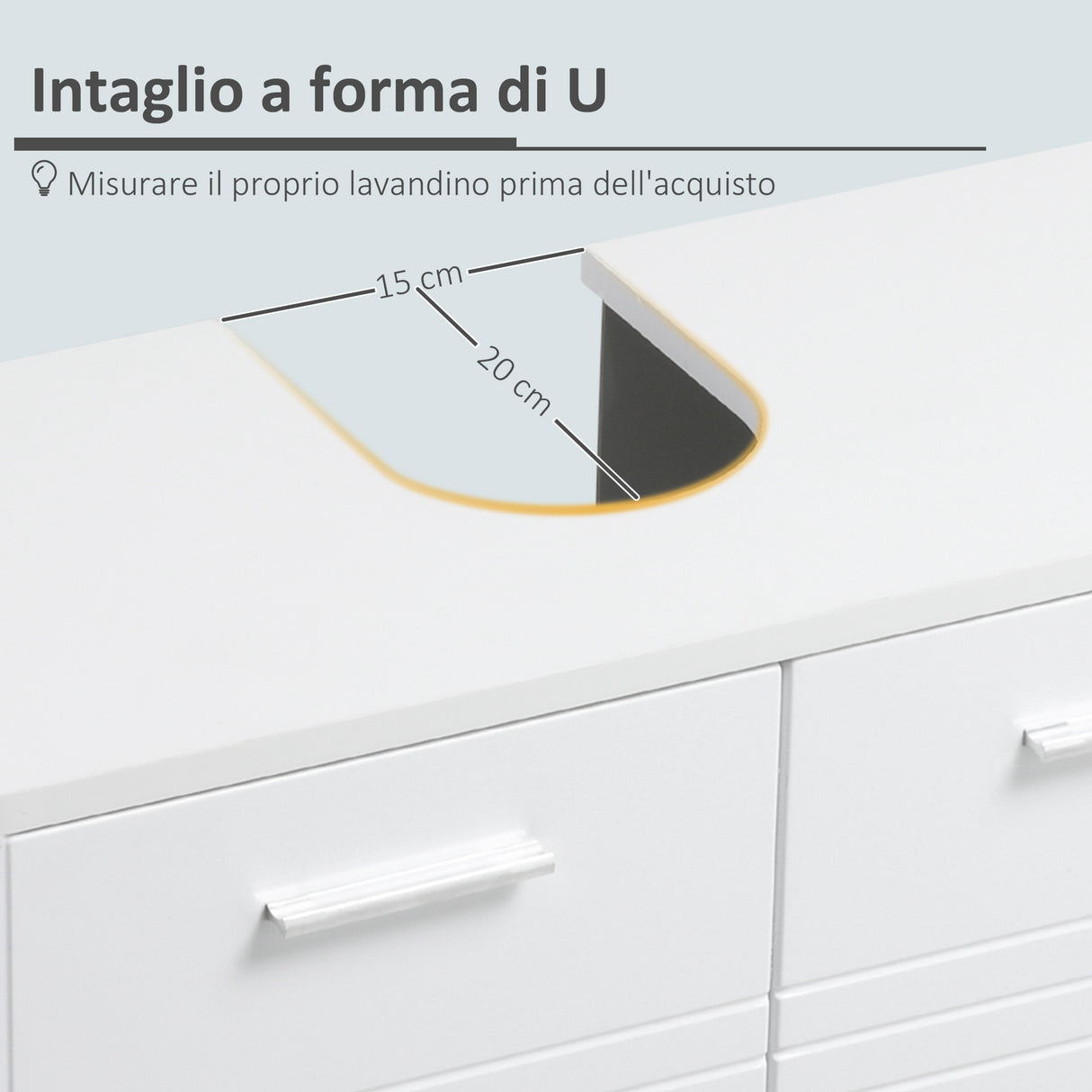 easycomfort easycomfort mobile sottolavabo per bagno a 2 ante in legno con mensola regolabile 60x30px62 5cm
