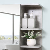 easycomfort easycomfort specchiera bagno a parete con anta e mensole laterali in legno 80x19 8x64cm