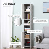 easycomfort easycomfort colonna bagno con 2 armadietti e 2 vani aperti in legno effetto cemento 30x30x180cm