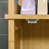 easycomfort easycomfort mobile bagno a 3 ripiani e 1 credenza design a doghe bambu 34x30x173cm