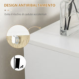 easycomfort easycomfort mobile bagno con ripiano aperto e armadietto con anta in legno 31 5x30x91cm quercia e bianco