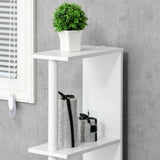 easycomfort easycomfort colonna bagno con 2 ripiani e 2 armadietti mobile alto salvaspazio 15 2x29 8x118 cm bianco e color legno