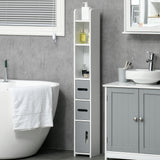 easycomfort easycomfort colonna bagno con mensole e armadietti mobile alto salvaspazio in legno 15x17x120cm bianco e grigio