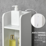 easycomfort easycomfort colonna bagno con mensole e armadietti mobile alto salvaspazio in legno 15x17x120cm bianco e grigio