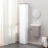 easycomfort easycomfort mobile bagno con ripiano regolabile 2 ripiani chiusi e un cassetto in legno 30x28x180 cm bianco