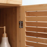 easycomfort easycomfort mobile bagno alto in bambu con 3 ripiani aperti un cassetto e un armadietto 32x30x163 cm color legno