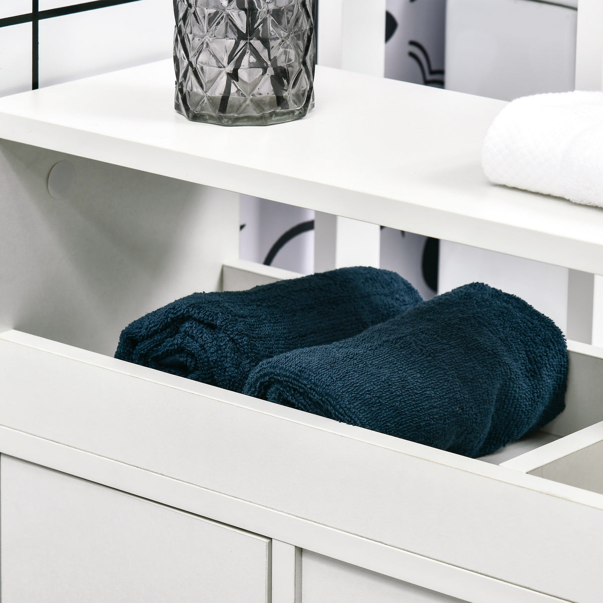 easycomfort easycomfort mobiletto bagno con porte scorrevoli ripiano regolabile e 4 ruote in truciolato e lega di alluminio 70x20x71cm bianco