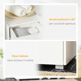 easycomfort easycomfort mobiletto bagno con cassetto e armadietto con mensola regolabile in legno 30x33x88cm bianco