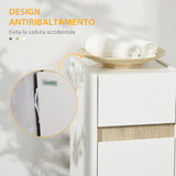 easycomfort easycomfort mobiletto bagno con cassetto e armadietto con mensola regolabile in legno 30x33x88cm bianco