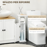 easycomfort easycomfort mobile bagno con porta carta igienica e armadietto in legno mdf 21 5x17 8x66 5cm bianco