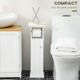 easycomfort easycomfort mobile bagno con porta carta igienica e armadietto in legno mdf 21 5x17 8x66 5cm bianco
