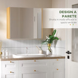 easycomfort easycomfort armadietto specchiera bagno a 3 ante con mensole regolabili 68x22x60cm bianco