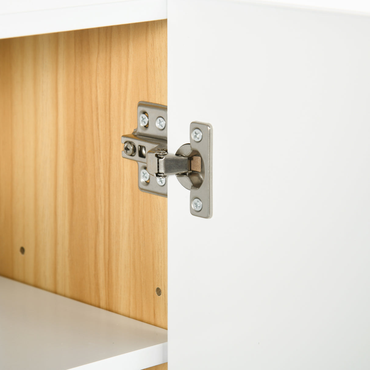 easycomfort easycomfort armadietto specchiera bagno a 3 ante con mensole regolabili 68x22x60cm bianco