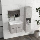 easycomfort easycomfort set mobili bagno con mobile lavabo 60cm e lavandino in ceramica colonna bagno e specchiera grigio