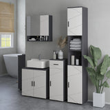 easycomfort easycomfort mobile sottolavabo bagno in legno con armadietto 2 ante 60x30x60cm grigio