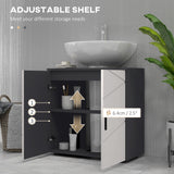 easycomfort easycomfort mobile sottolavabo bagno per piedistallo con armadietto 2 ante 60x30x60cm grigio