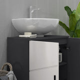 easycomfort easycomfort mobile sottolavabo bagno per piedistallo con armadietto 2 ante 60x30x60cm grigio