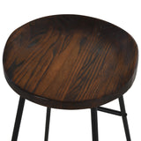 easycomfort easycomfort set 2 sgabelli alti da bar stile industriale in acciaio nero e legno ean 8055776915043