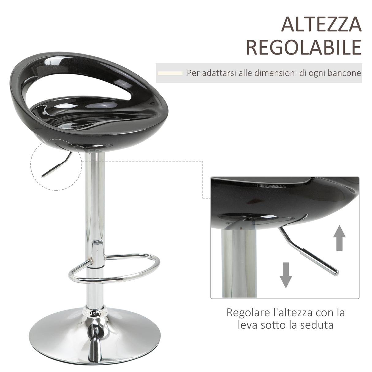 easycomfort easycomfort set 2 sgabelli da bar girevoli con poggiapiedi altezza regolabile nero ean 8054144139012