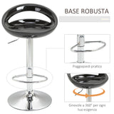 easycomfort easycomfort set 2 sgabelli da bar girevoli con poggiapiedi altezza regolabile nero ean 8054144139012