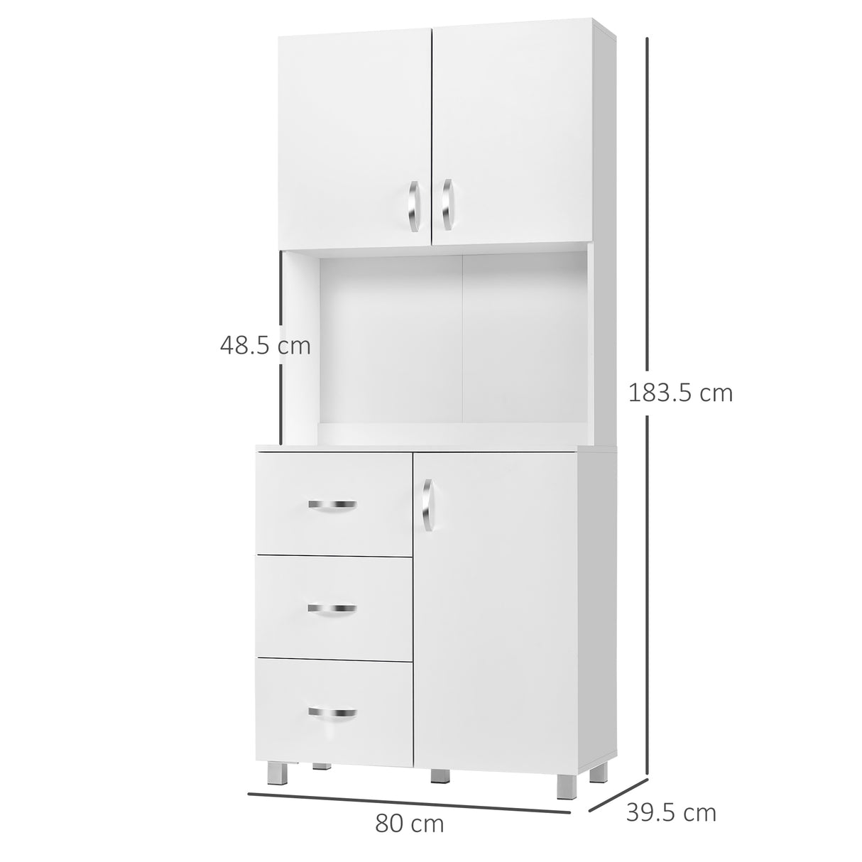 easycomfort easycomfort credenza in legno bianco con 2 armadietti 1 ripiano aperto e 3 cassetti