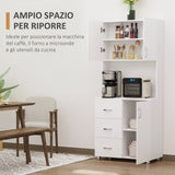 easycomfort easycomfort credenza in legno bianco con 2 armadietti 1 ripiano aperto e 3 cassetti